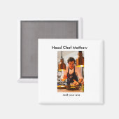 シェフ調理師追加ネーム文字メンキッチンベーカリー マグネット (正面/裏面)