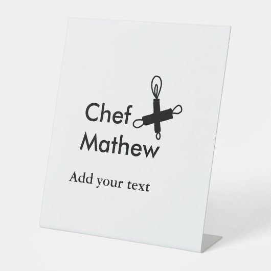シェフ調理師追加ネーム文字メンキッチンベーカリー 台座サイン (正面)