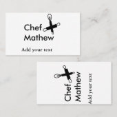 シェフ調理師追加ネーム文字メンキッチンベーカリー 名刺 (正面/裏面)