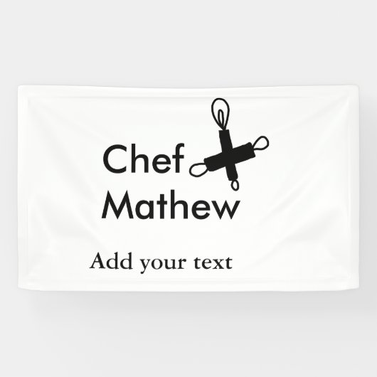 シェフ調理師追加ネーム文字メンキッチンベーカリー 横断幕 (横)