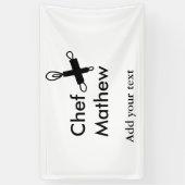 シェフ調理師追加ネーム文字メンキッチンベーカリー 横断幕 (縦)