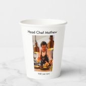 シェフ調理師追加ネーム文字メンキッチンベーカリー 紙コップ (裏面)