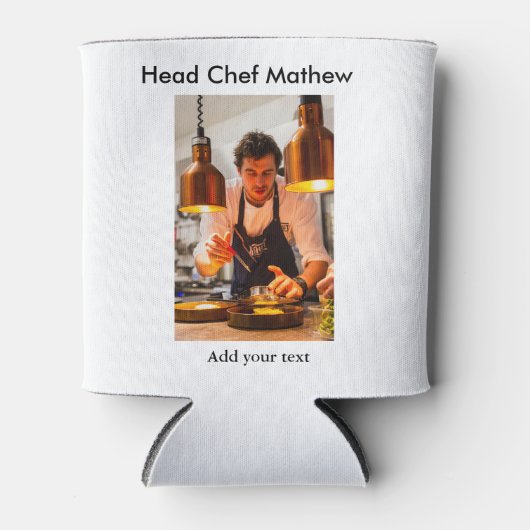 シェフ調理師追加ネーム文字メンキッチンベーカリー 缶クーラー (正面)