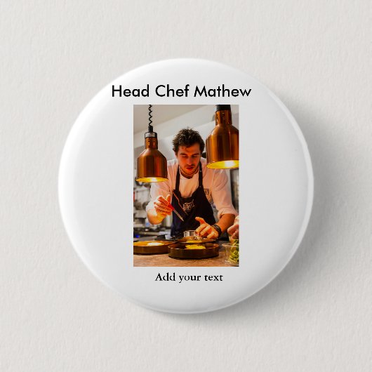 シェフ調理師追加ネーム文字メンキッチンベーカリー 缶バッジ (正面)