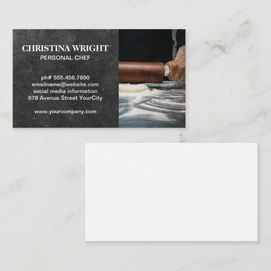 シェフ転がの生地 |ペストリーと小麦粉 名刺 (正面/裏面)