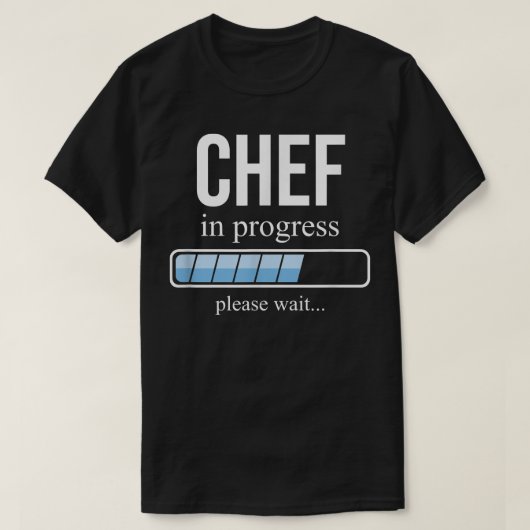 シェフ進行中，料理スクール，お待ちください Tシャツ (デザイン正面)
