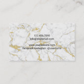 シェフ金ゴールドナイフケータリングモダンホワイトマーブル 名刺 (裏面)