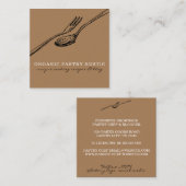 シェフ食べ料理用Food Spoonロゴ スクエア名刺 (正面/裏面)