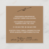 シェフ食べ料理用Food Spoonロゴ スクエア名刺 (裏面)