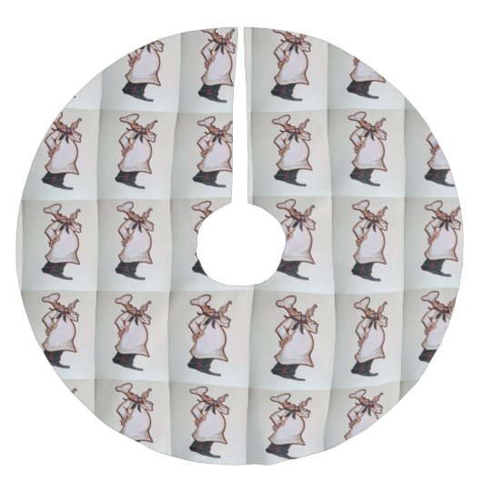 「シェフ」のクリスマスツリースカート ブラッシュドポリエステルツリースカート (正面)