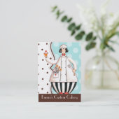 シェフ·ガール·バス。カード-茶（黒） 名刺 (スタンド正面)