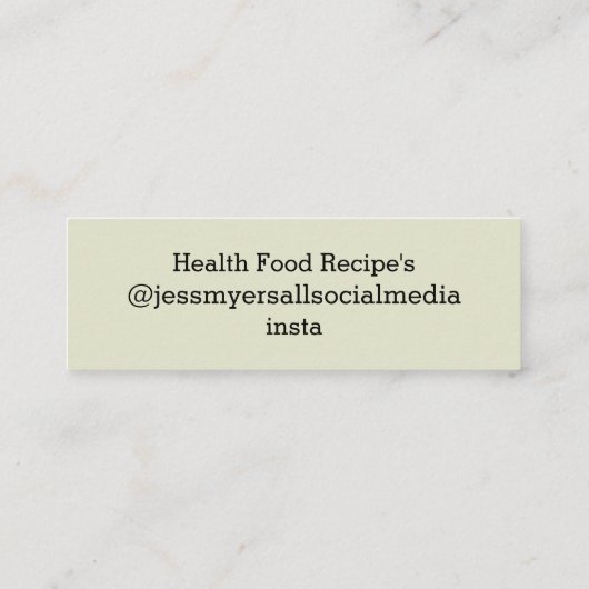 シェフ/グルメ/レシピ/ソーシャルメディアの名刺 スキニー名刺 (裏面)