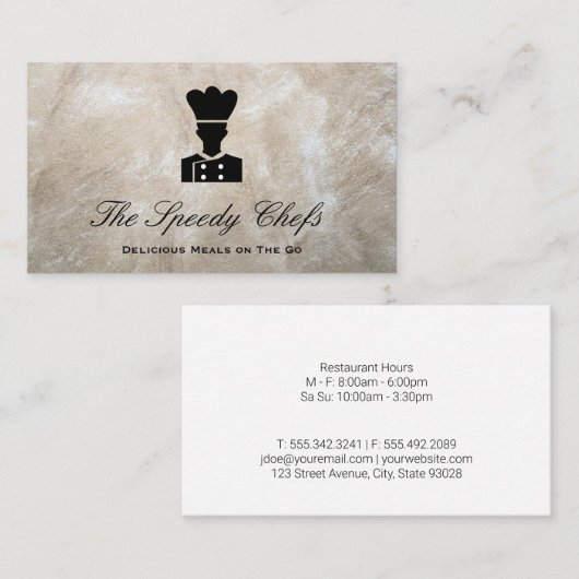 シェフ |ケータリングデリバリーサービス名刺 名刺 (正面/裏面)