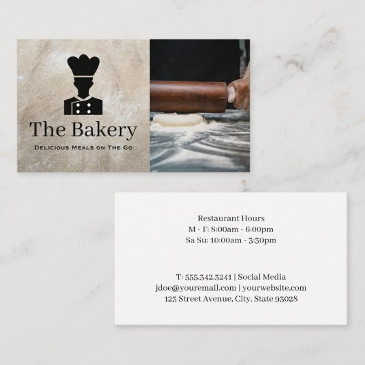 シェフ |ケータリング配信 |転がの生地 名刺 (正面/裏面)