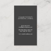 シェフ、ケータリング、レストラン、食べ物のビッグフォークロゴ 名刺 (裏面)