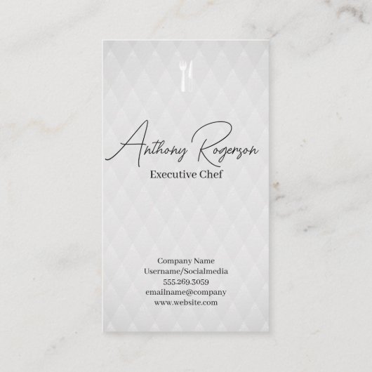 シェフ |ディナーウェアロゴ 名刺 (裏面)