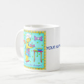 シェフ・ドッグ・ウィムシー・アートパーソナライズされた名 コーヒーマグカップ (正面左)