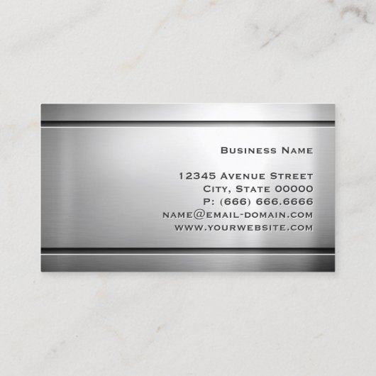 シェフ・ド・キュイジーヌカッコいい – ステンレス鋼メタル 名刺 (裏面)