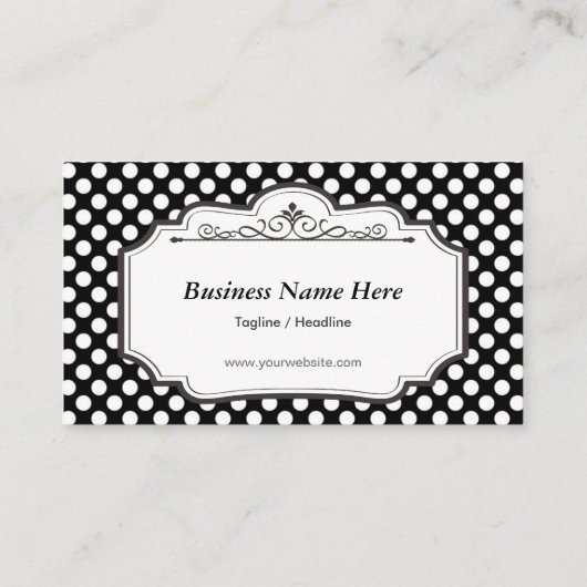 シェフ・ド・キュイジーヌ – ブラック水玉模様 名刺 (裏面)