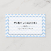 シェフ・ド・キュイジーヌ - モダン ブルー シェブロン 名刺 (裏面)