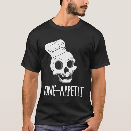 シェフ – ハロウィーンのスケルトンパン骨ボン食欲Ch Tシャツ (正面)