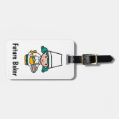 シェフ/ベーカー女の子のエプロン料理 ラゲッジタグ (正面横)