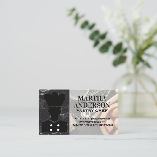 シェフ |ベーキングの材料とツールの名刺 名刺 (スタンド正面)