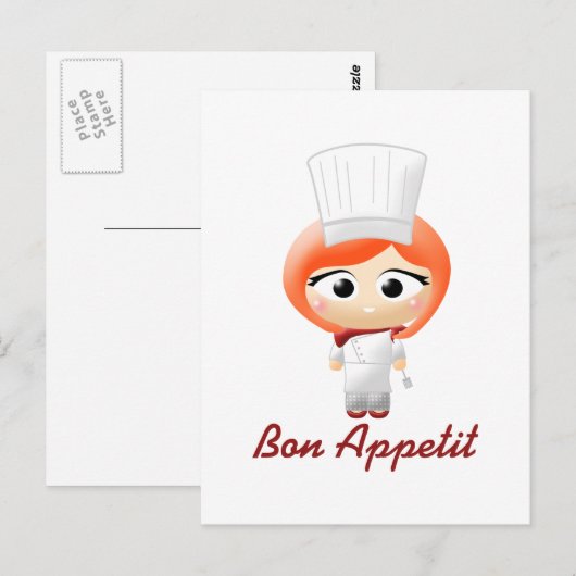 シェフ ポストカード (正面/裏面)