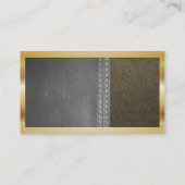 シェフ | レザーステッチ | 金ゴールド金属縁ど 名刺 (裏面)