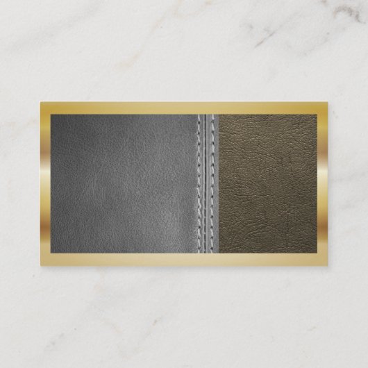 シェフ | レザーステッチ | 金ゴールド金属縁ど 名刺 (裏面)