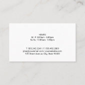 シェフ | レストランのオーナー | ステーキハーブ香辛料 名刺 (裏面)