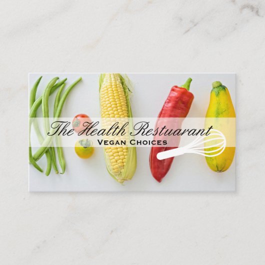 シェフ | レストランのオーナー | 野菜 名刺 (正面)