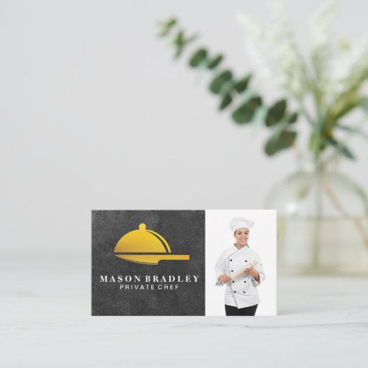 シェフ |レストランマネージャー |ケータリング 名刺 (スタンド正面)