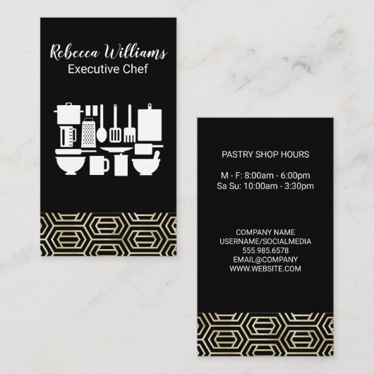 シェフ | 台所用品 名刺 (正面/裏面)