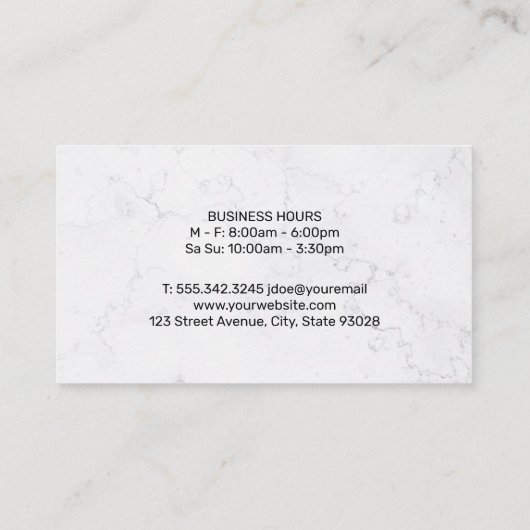 シェフ |大理石 |台所用品 名刺 (裏面)