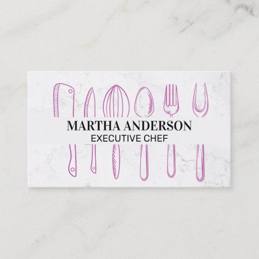 シェフ |大理石 |台所用品 名刺 (正面)