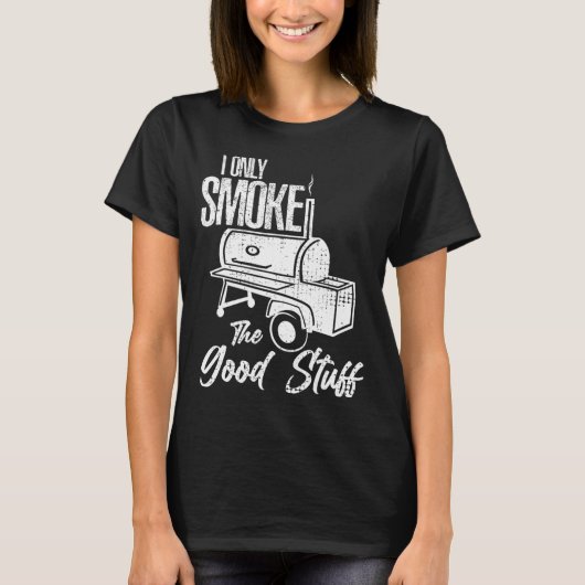 シェフ 屠殺者 調理人 バーベキュー 牛 烟る 牛 肉 面白い スモーク Tシャツ (正面)