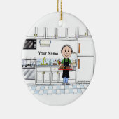 シェフ、帽子なし – 男性 セラミックオーナメント (右)