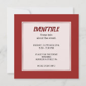 シェフ 招待状 (裏面)