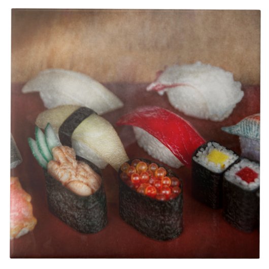 シェフ - 料理 - 昨夜は寿司を食べた タイル (正面)