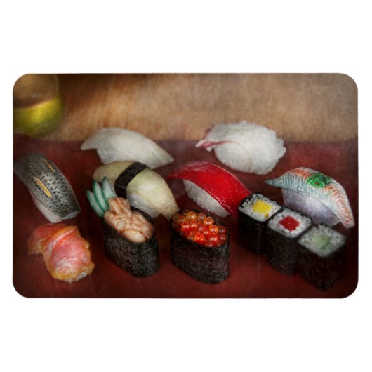 シェフ - 料理 - 昨夜は寿司を食べた マグネット (横)