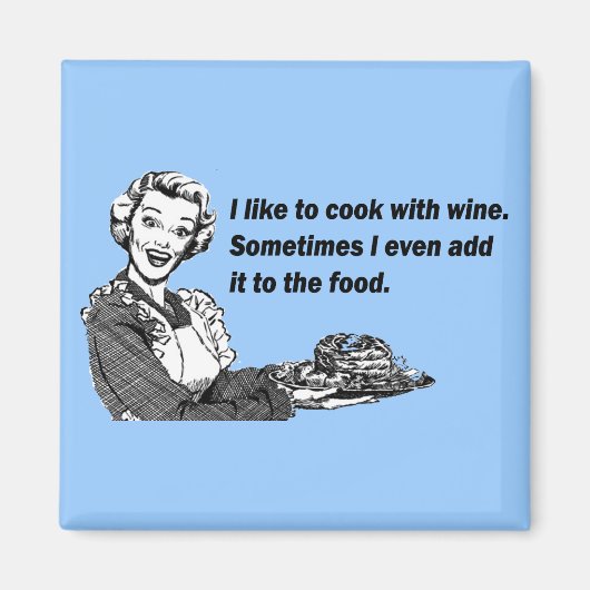 シェフ&調理師ユーモア – ワインとの料理 マグネット (正面)