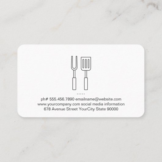 シェフ | BBQ料理ウェア 名刺 (裏面)