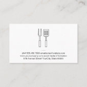 シェフ | BBQ料理 | 木材の名刺 名刺 (裏面)