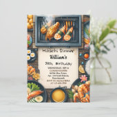 シェフBbqすし日本のひばち40歳の誕生日 招待状 (スタンド正面)