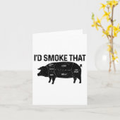シェフButcher Bbq私はその豚の豚肉の脂肪を吸おもしろいう カード (黄色い花)