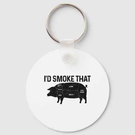 シェフButcher Bbq私はその豚の豚肉の脂肪を吸おもしろいう キーホルダー (正面)