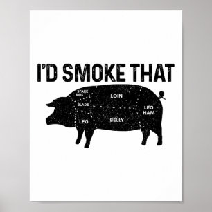シェフButcher Bbq私はその豚の豚肉の脂肪を吸おもしろいう ポスター