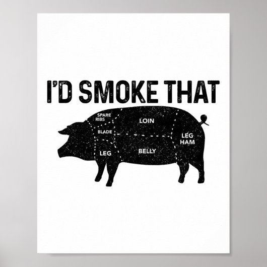 シェフButcher Bbq私はその豚の豚肉の脂肪を吸おもしろいう ポスター (正面)