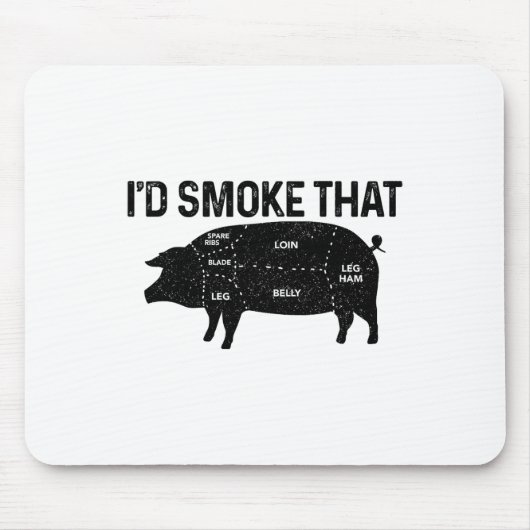 シェフButcher Bbq私はその豚の豚肉の脂肪を吸おもしろいう マウスパッド (正面)